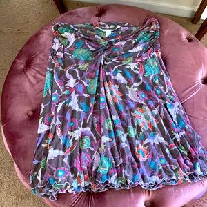 Diane von Furstenberg Silk Flowy Strapless Top!